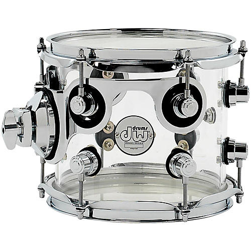 DW Design Series Acrylic Tom With Chrome Hardware Condition 1 - Mint 8 x 7 in. Clear