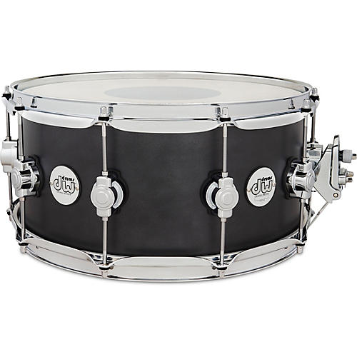 DW Design Series Maple Snare Drum, Chrome Hardware 14 x 6.5 in. Iron Satin Metallic