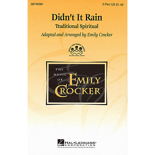 Hal Leonard Didn't It Rain 2-Part arranged by Emily Crocker