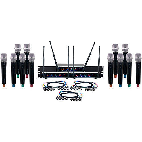 VocoPro Digital-Acapella-12 12-Channel UHF Wireless Handheld Microphone System 902-928 MHz Black