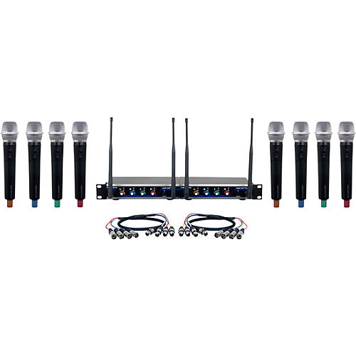 VocoPro Digital-Acapella-8 8-Channel UHF Wireless Handheld Microphone System 902-928 MHz Black