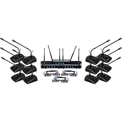 VocoPro Digital-Conference-12 12-Channel UHF Wireless Conference Microphone System, 902-927.2mHz