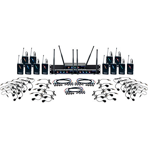 VocoPro Digital-Play-12 12-Channel UHF Wireless Headset/Lapel Microphone System 902-928 MHz Black