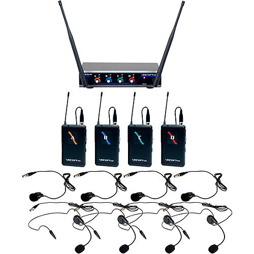 VocoPro Digital-Quad-B3 Four-Channel UHF Digital Wireless Headset & Lapel Microphone - Frequency 902MHz-927.2MHz Condition 2 - Blemished  197881218119