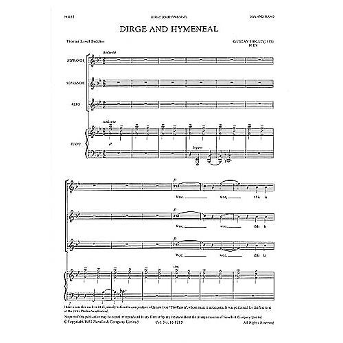 Novello Dirge and Hymeneal SSA Composed by Gustav Holst