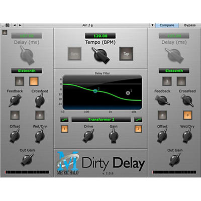 METRIC HALO Dirty Delay for AAX/AU/VST - Software Download (Win/Mac, Native Only)