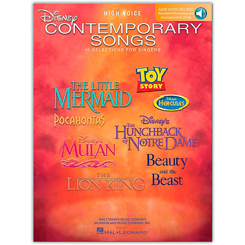 Disney Contemporary Songs for High Voice Book/Online Audio