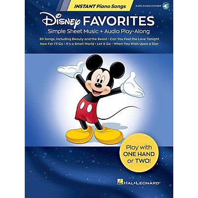 Hal Leonard Disney Favorites Instant Piano Songs Simple Sheet Music Plus Audio Play-Along Book/Audio Online