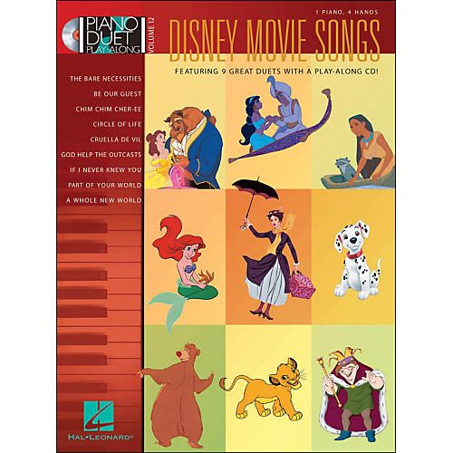 Disney Movie Songs Volume 12 Book/CD 1 Piano 4 Hands Piano Duet Play Along
