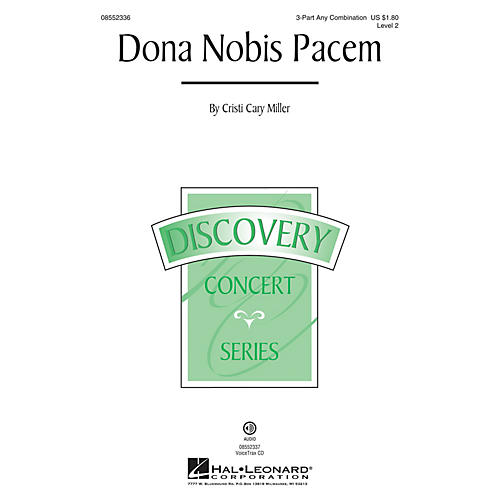 Hal Leonard Dona Nobis Pacem (Discovery Level 2) 3 Part Any Combination composed by Cristi Cary Miller
