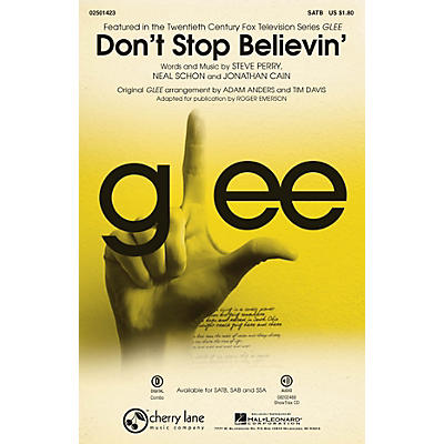 Cherry Lane Don't Stop Believin' (from Glee) ShowTrax CD by Journey Arranged by Roger Emerson