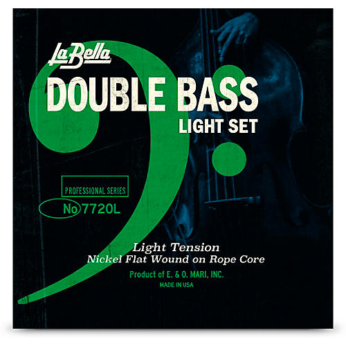 LaBella Double Bass Nickel Flat Wound on Rope Core String Set Light