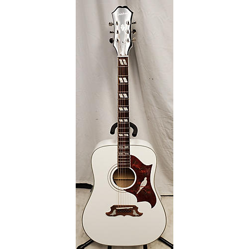 Epiphone Dove Pro Acoustic Electric Guitar White