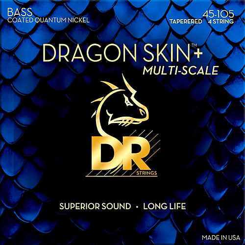 DR Strings Dragon Skin+ Coated Accurate Core Technology 4-String Multi-Scale Quantum Nickel Bass Strings 45 - 105