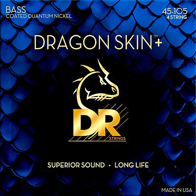 DR Strings Dragon Skin+ Coated Accurate Core Technology 4-String Quantum Nickel Bass Strings