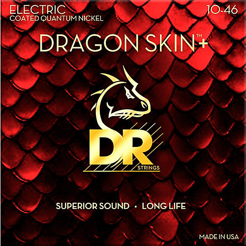DR Strings Dragon Skin+ Coated Accurate Core Technology 6-String Nickel Electric Guitar Strings 10 - 46