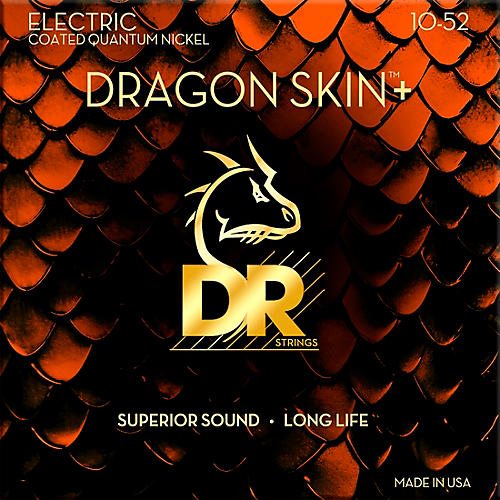 DR Strings Dragon Skin+ Coated Accurate Core Technology 6-String Nickel Electric Guitar Strings 10 - 52