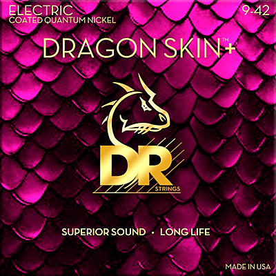 DR Strings Dragon Skin+ Coated Accurate Core Technology 6-String Nickel Electric Guitar Strings