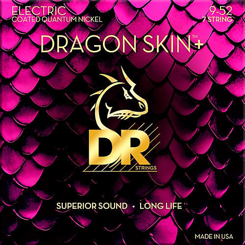 DR Strings Dragon Skin+ Coated Accurate Core Technology 7-String Nickel Electric Guitar Strings 9 - 52