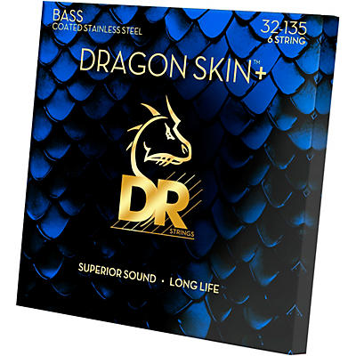 DR Strings Dragon Skin+ Quantum Coated Accurate Core Technology 6-String Electric Bass Strings (32-135)