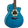 Luna Guitars Dragonfky Quited Maple Acoustic-Electric Guitar Transparent Teal