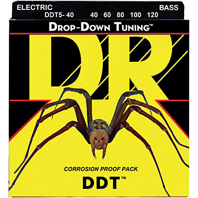 DR Strings Drop Down Tuning Lite 5-String Bass Strings (40-120)