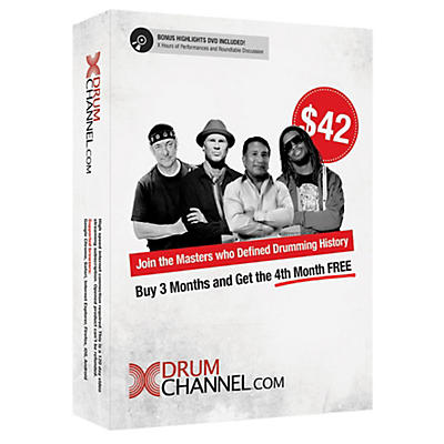 The Drum Channel Drum Channel for Drummers 3 Month Subscription with Extra Month Free!