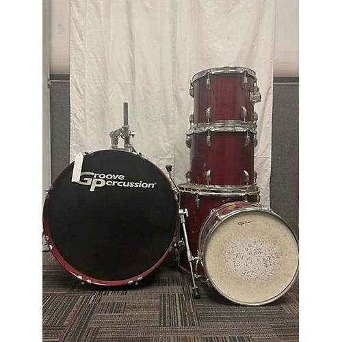 Groove Percussion Drum Set Drum Kit Red Laquer