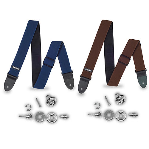 Dual-Design Straplok System Set of 2 with Navy and Chocolate Brown Straps