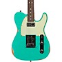 Fender Custom Shop Dual Stack HS Telecaster Relic Electric Guitar Sea Foam Green Sparkle Top with Natural Body