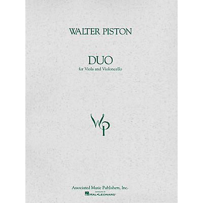 Associated Duo for Viola and Violoncello (Score and Parts) String Ensemble Series Composed by Walter Piston