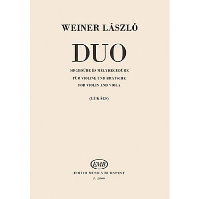 Editio Musica Budapest Duo for Violin and Viola EMB Series Softcover Composed by László Weiner