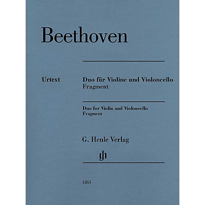 G. Henle Verlag Duo for Violin and Violoncello, Fragment Henle Music Folios Series Softcover by Ludwig van Beethoven