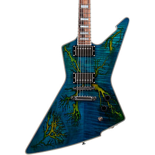 Schecter Guitar Research E-1 Electro-Resin Electric Guitar Transparent Blue