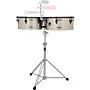 LP E-Class Timbale Set with Stand and Black Nickel Hardware 14 in./15 in. Chrome/Steel