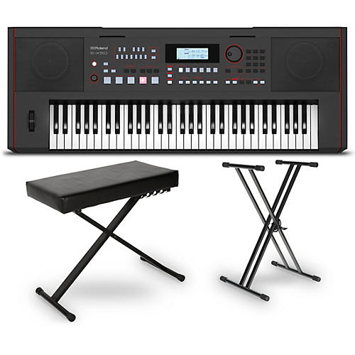 Roland E-X50 Arranger Keyboard Essentials Bundle Black