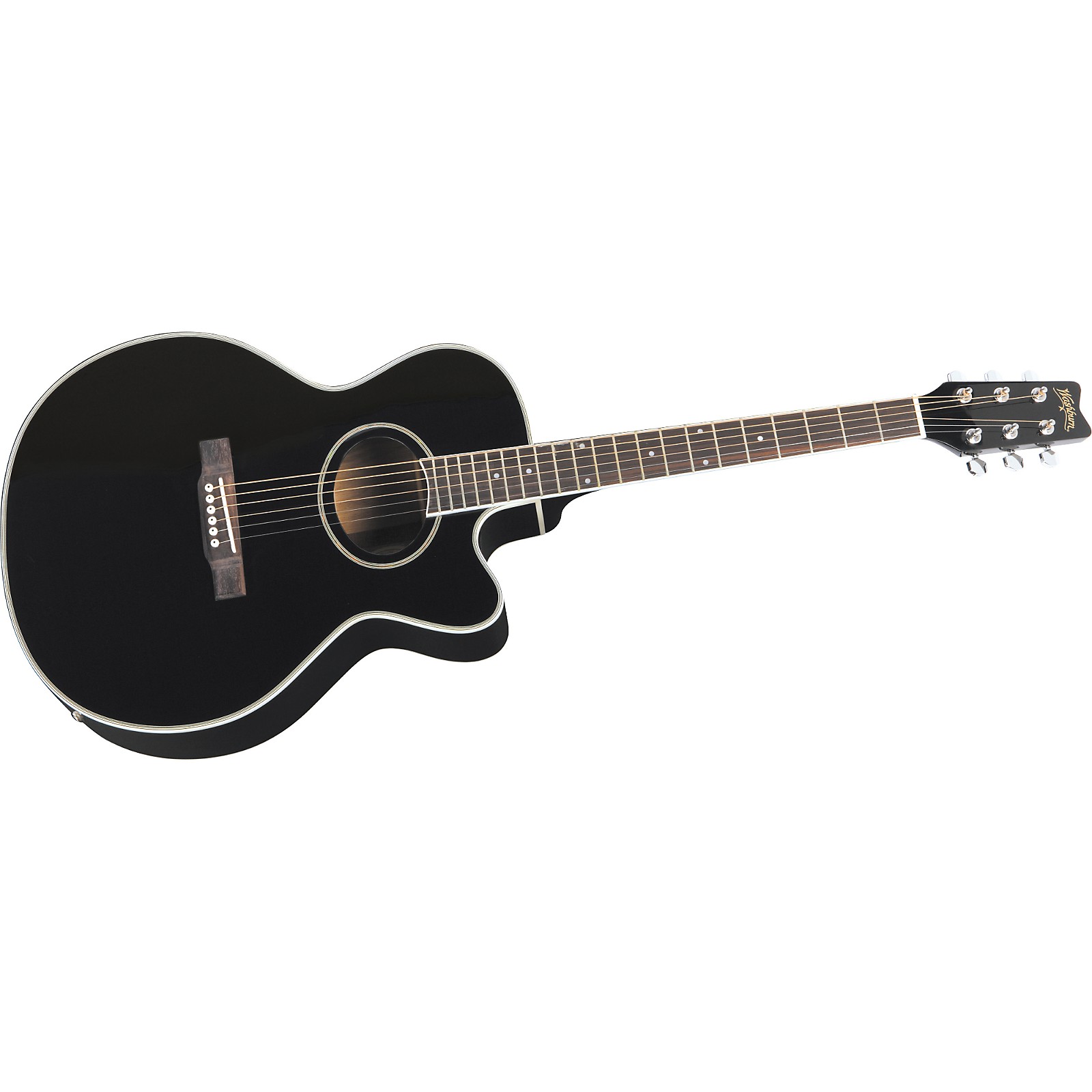 Washburn EA8B Cutaway AcousticElectric Guitar (Black) Musician's Friend