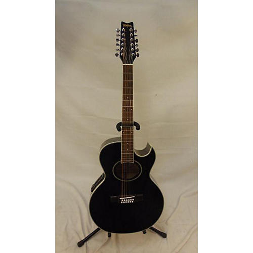 Washburn EA912B 12 String Acoustic Guitar Black | Musician's