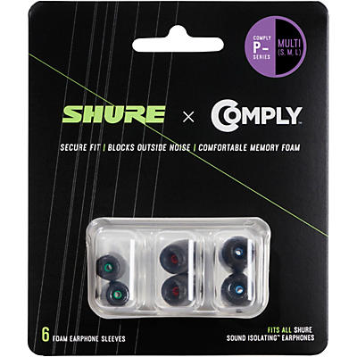 Shure EACYPF-6KIT P-Series Multi-Size 3-Pair Comply Foam Sleeves for Earphones