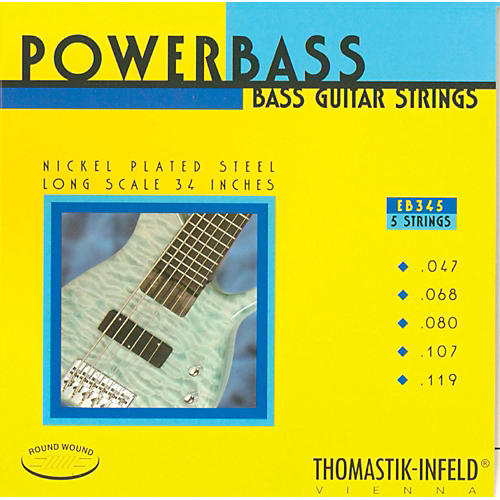 EB345 Medium-Light Power Bass Roundwound 5-String Bass Strings