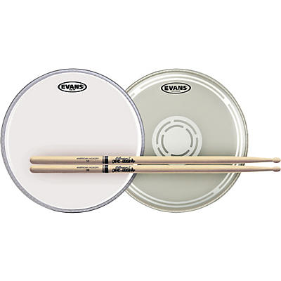 EVANS EC Reverse Dot Snare Batter and Snare Side Head Pack With Free Pair of Promark Sticks