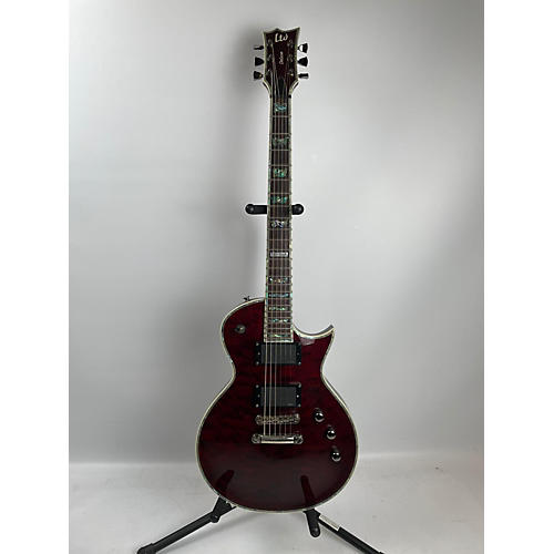 ESP EC1000 Deluxe Solid Body Electric Guitar See Thru Cherry