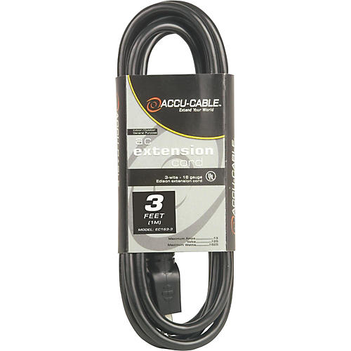 American DJ EC163 16 Gauge IEC Power Extension Cord 3 ft.