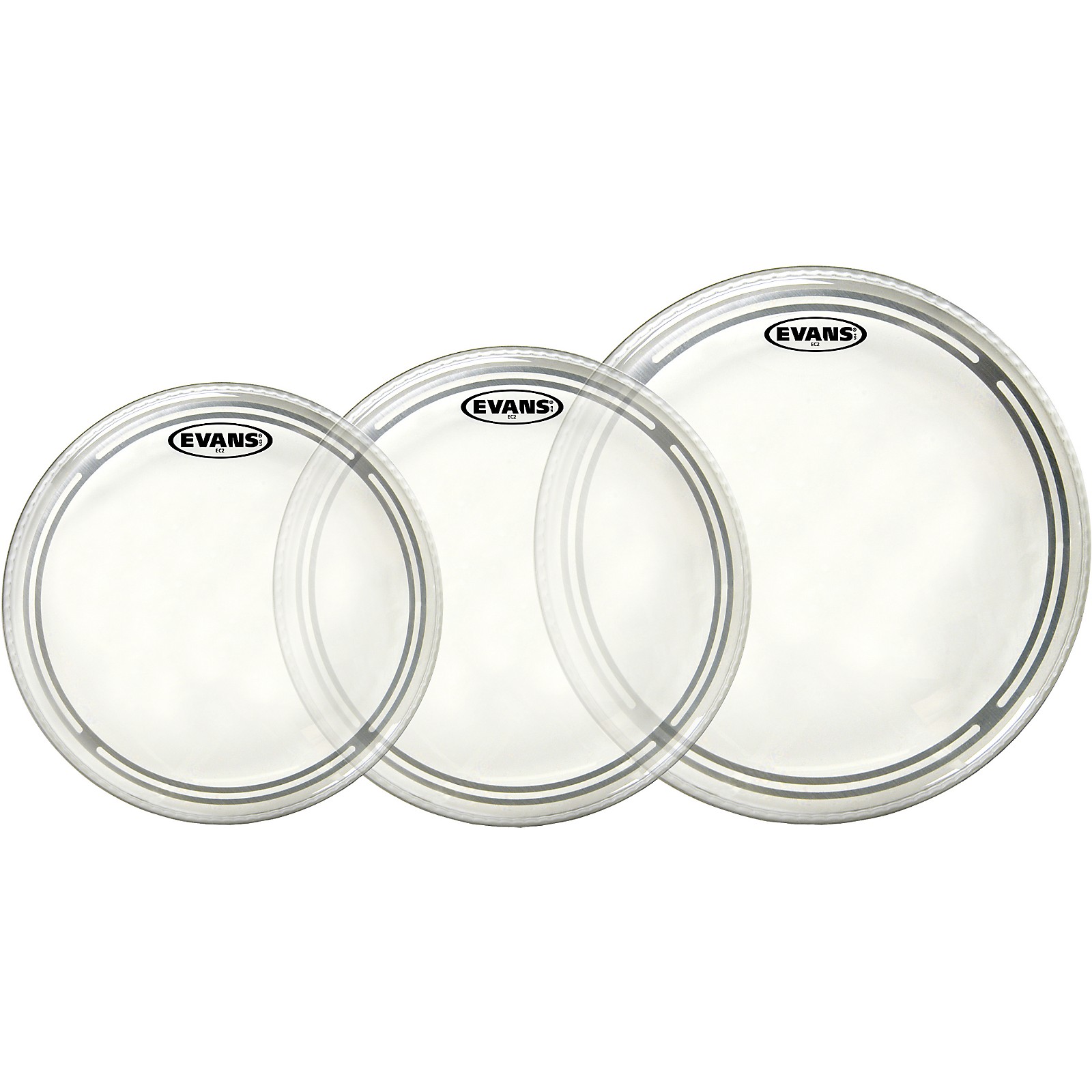 Evans EC2 Clear 12/13/16 Standard Drum Head Pack Musician's Friend