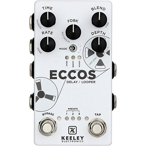 Keeley ECCOS Delay and Looper Effects Pedal White