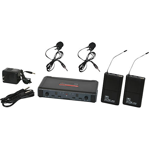 ECD Dual Channel UHF Wireless System with Dual Lavalier Microphones