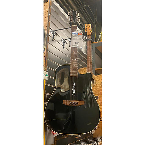 Boulder Creek ECR1 12 STRING 12 String Acoustic Electric Guitar Black