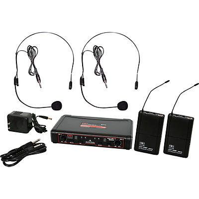 Galaxy Audio EDXR/38SS EDX Dual-Channel Wireless System with Two Headset Microphones