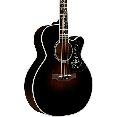 Takamine EF450C NEX Thermal Top Acoustic-Electric Guitar Transparent Black Burst