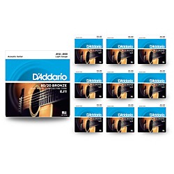 EJ11 80/20 Bronze Light Acoustic Guitar Strings 10 Pack